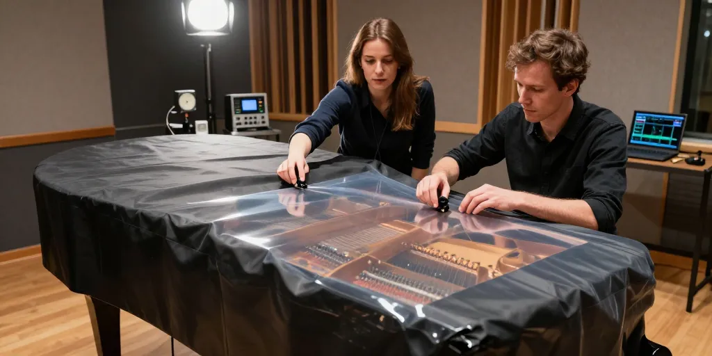 Piano covering : le choix entre housse ou film, quel impact acoustique ?