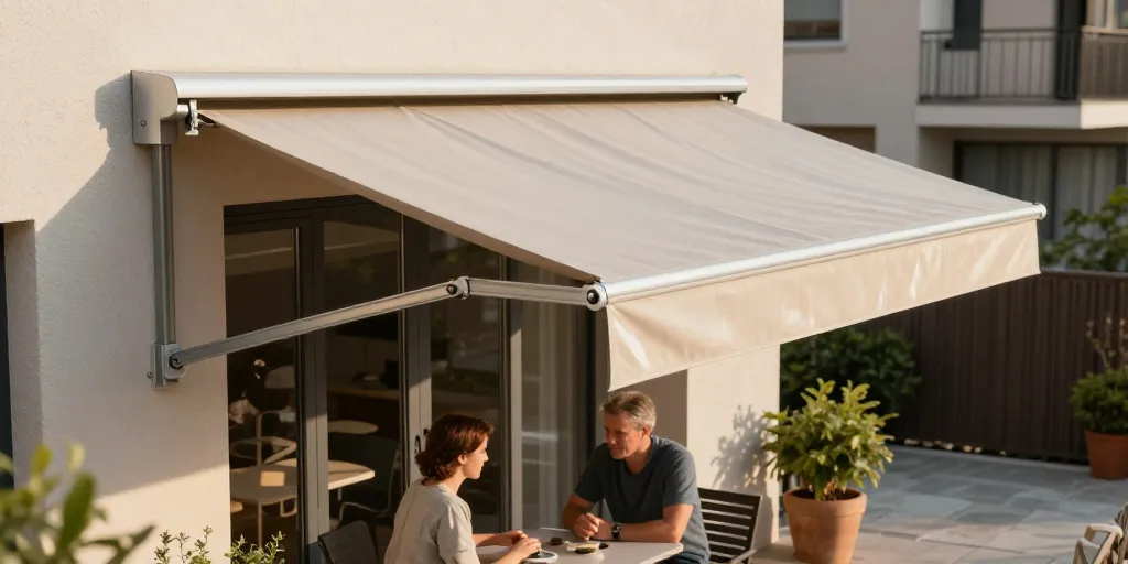 Store banne sans coffre : la solution monobloc adaptée à quel usage ?